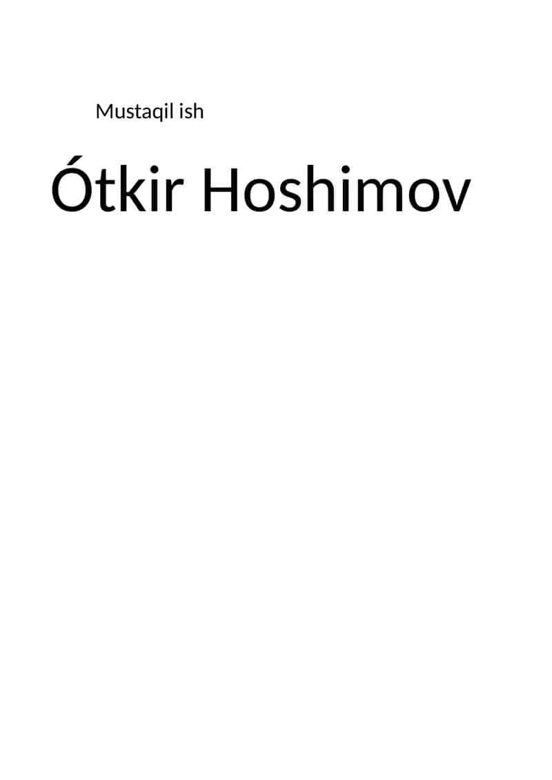 O‘tkir Hoshimov 1