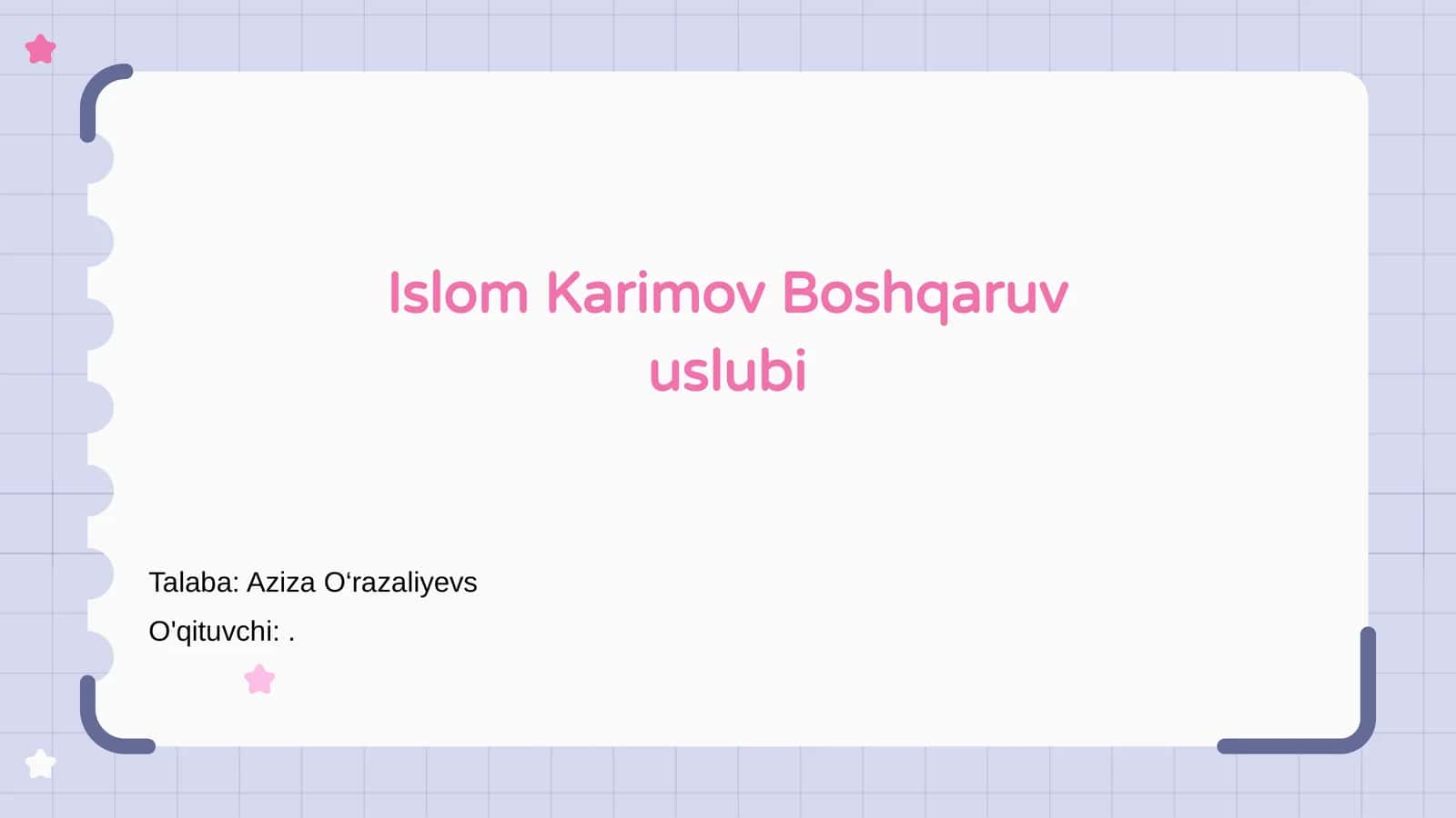 Islom Karimov Boshqaruv uslubi 1