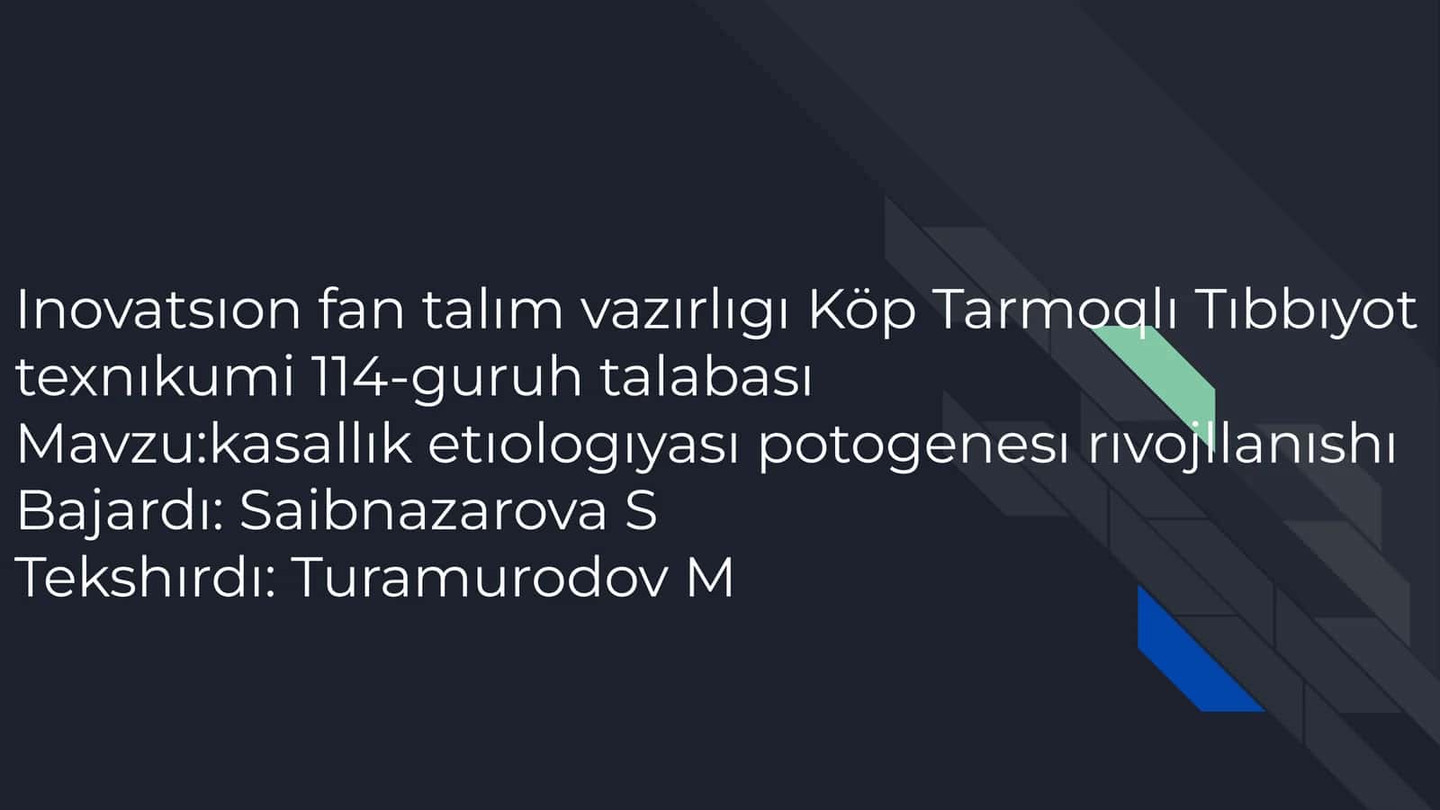 Kasallık etıologıyası potogenesı rıvojllanıshı 1