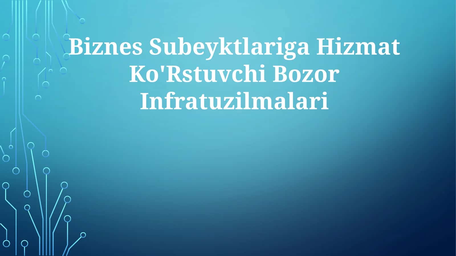 Biznes Subeyktlariga Hizmat Ko'RstuvchiBozorInfratuzilmalari 1