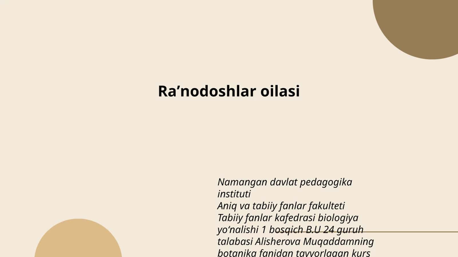 Botanika fanidan TAYYORLAGAN kurs ishi 1