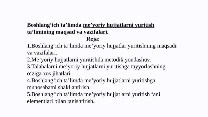 Boshlang‘ich ta’limdame’yoriyhujjatlarniyuritishta’lim 1