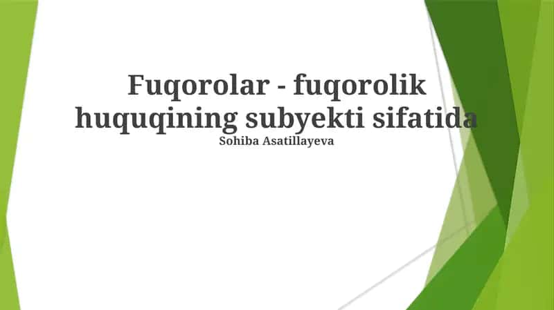 Fuqorolar - fuqorolik huquqining subyekti sifatida 1