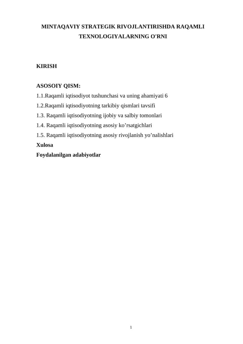 Raqamli iqtisodiyot 1