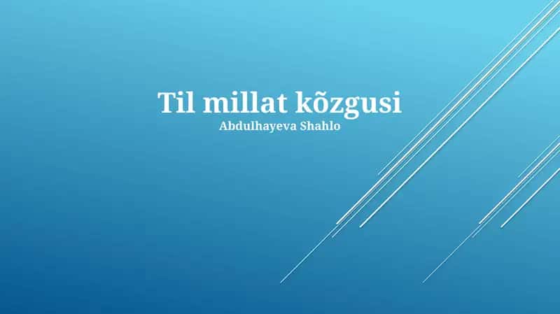 Til millat kõzgusi 1