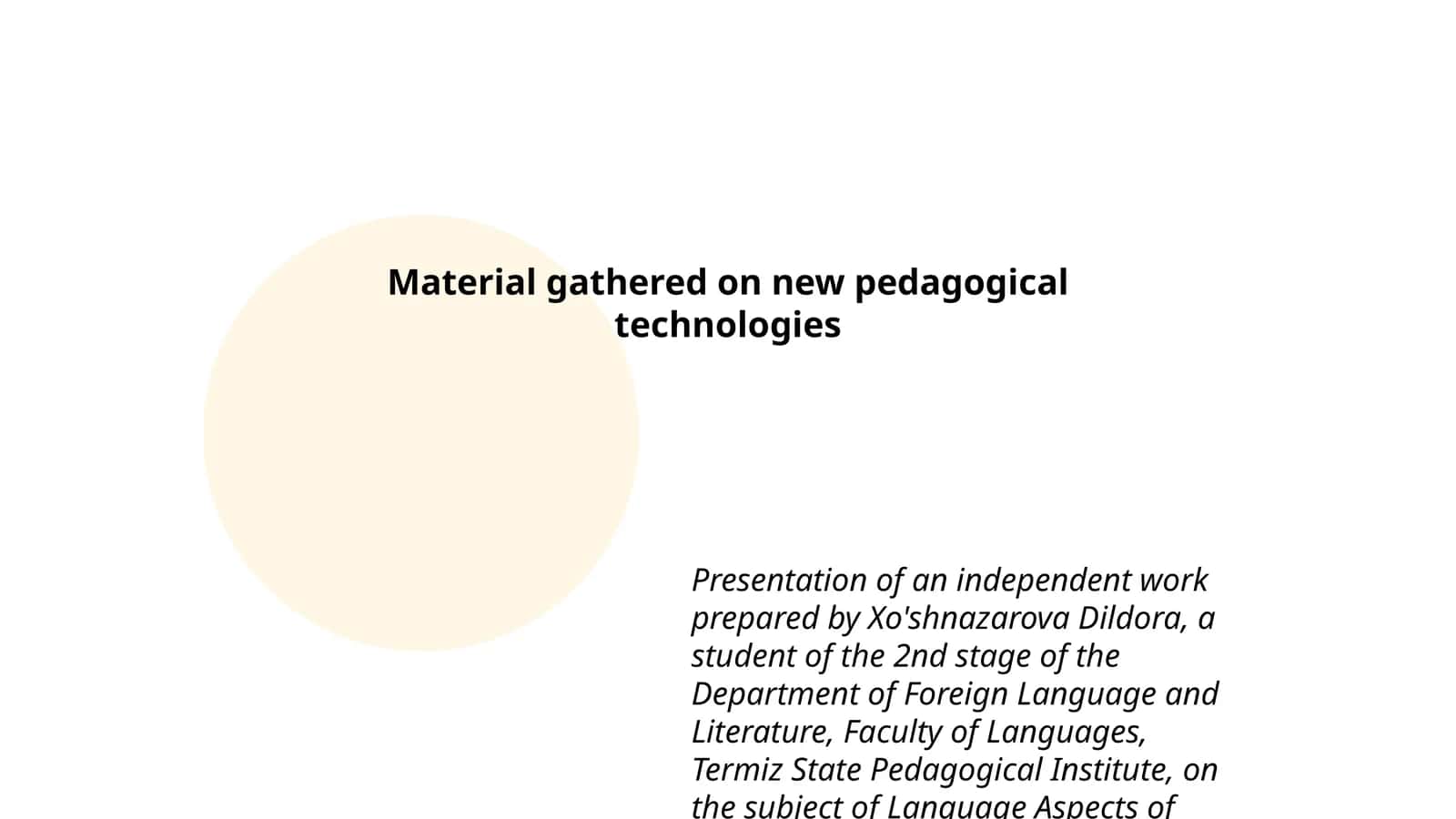 Material gathered on new pedagogical technologies 1