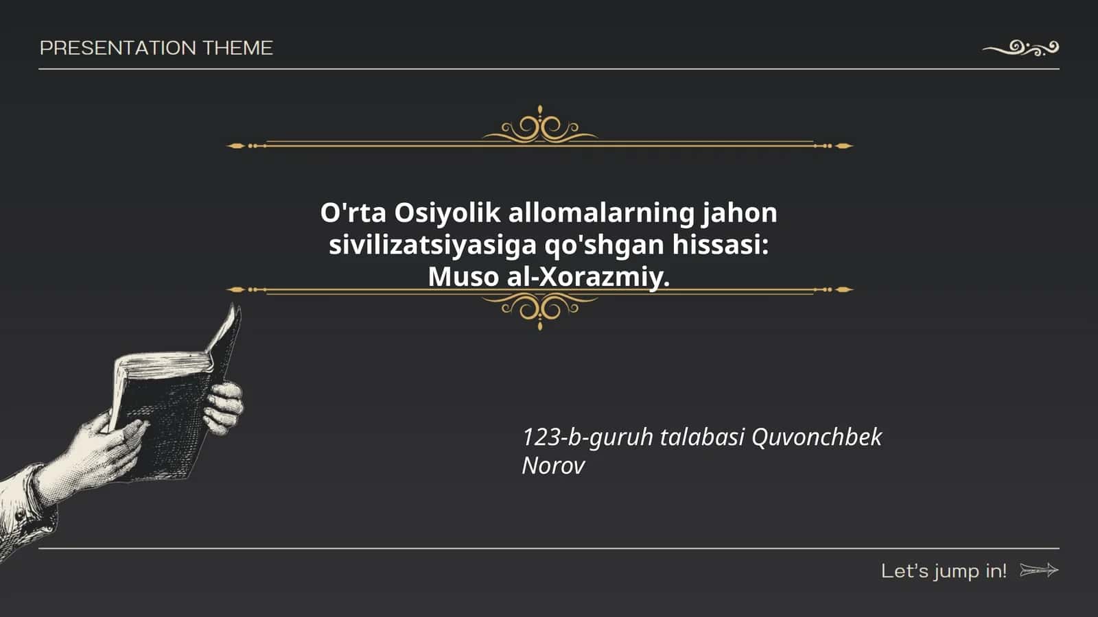 Muso al-Xorazmiyning matematikaga qo'shgan hissasi 1