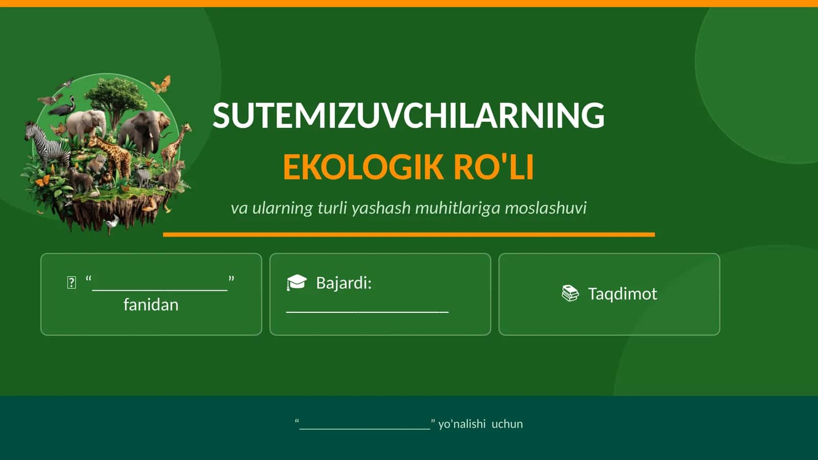 Sutemizuvchilarning ekologik roli va ularning turli yashash muhitlariga moslashuvi 1