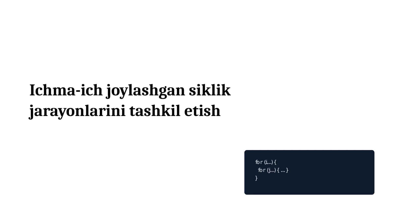 Ichma-ich joylashgan siklik 1
