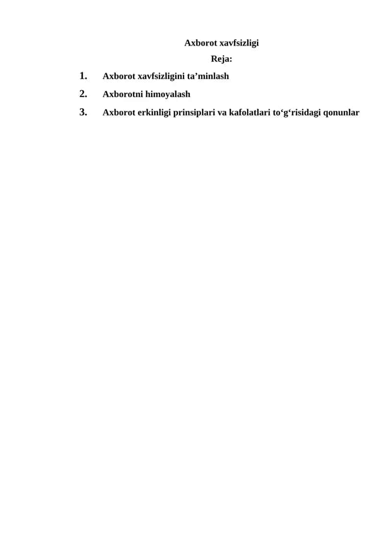 Axborot xavfsizligi 1