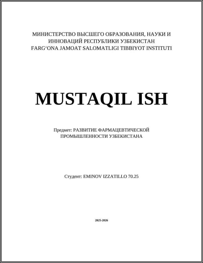 MUSTAQIL ISH 1