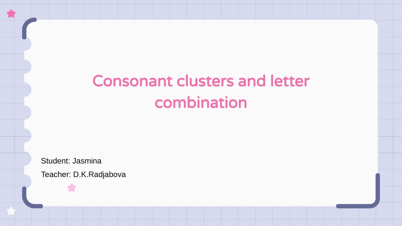 Consonant clusters and letter combination 1
