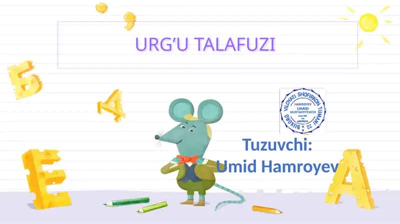 URG’U TALAFUZI 1