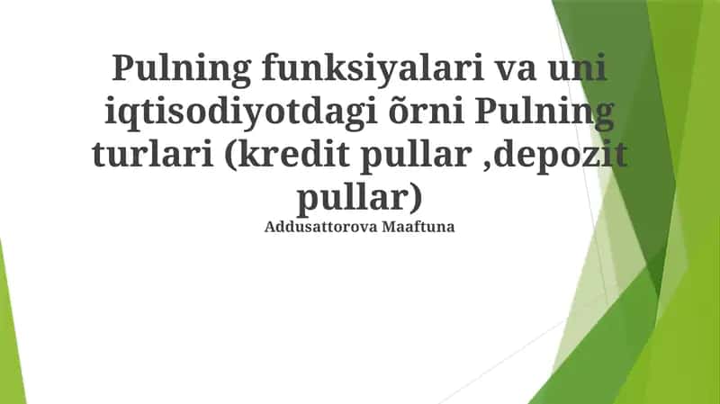 Pulning funksiyalari 1