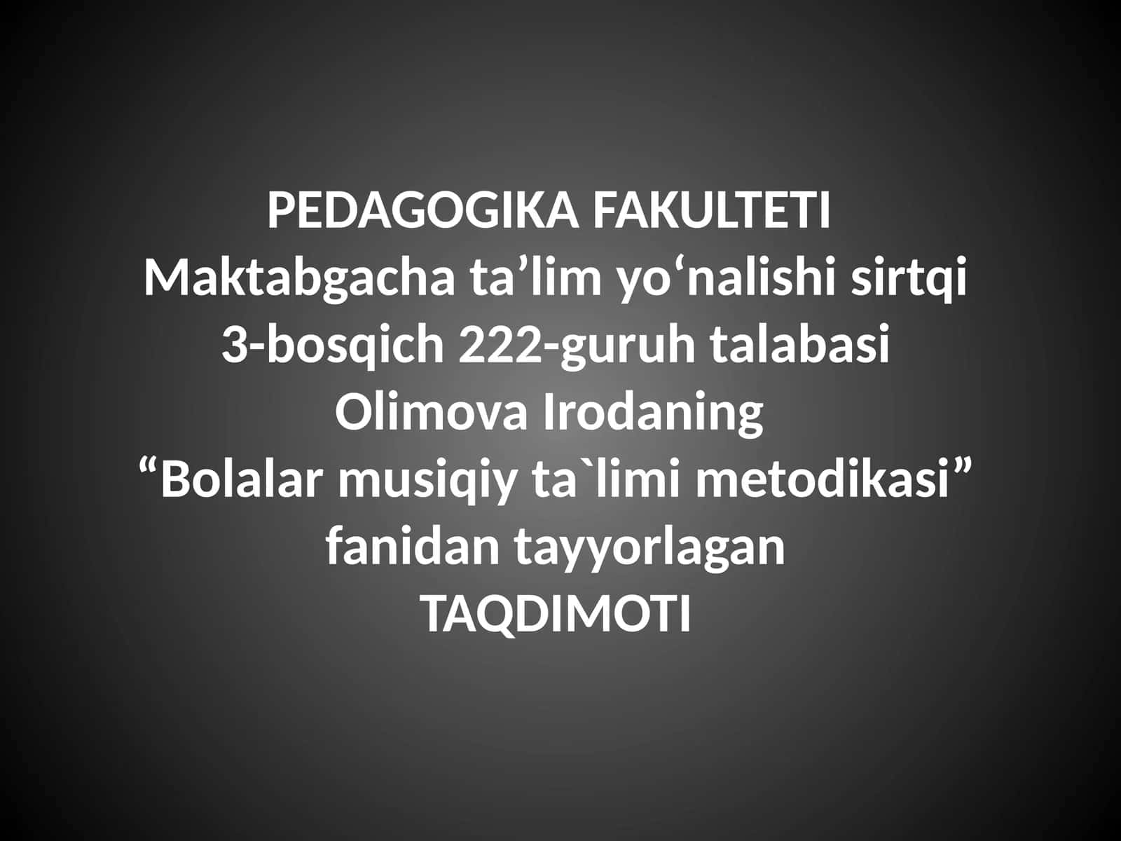 Musiqiy faoliyat turlari 1