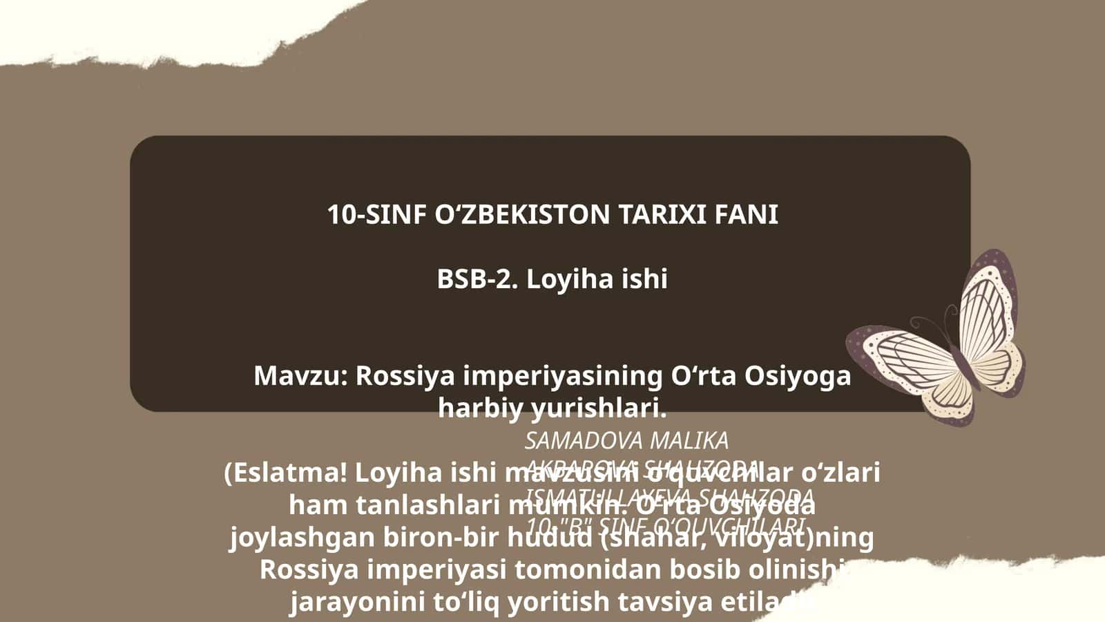 Rossiya imperiyasining O‘rta Osiyoga harbiy yurishlari 1