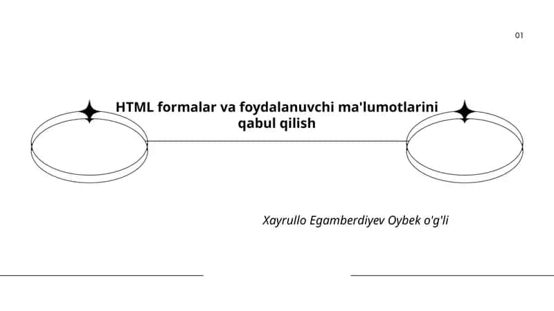 HTML formalar va foydalanuvchi ma'lumotlarini qabul qilish 1