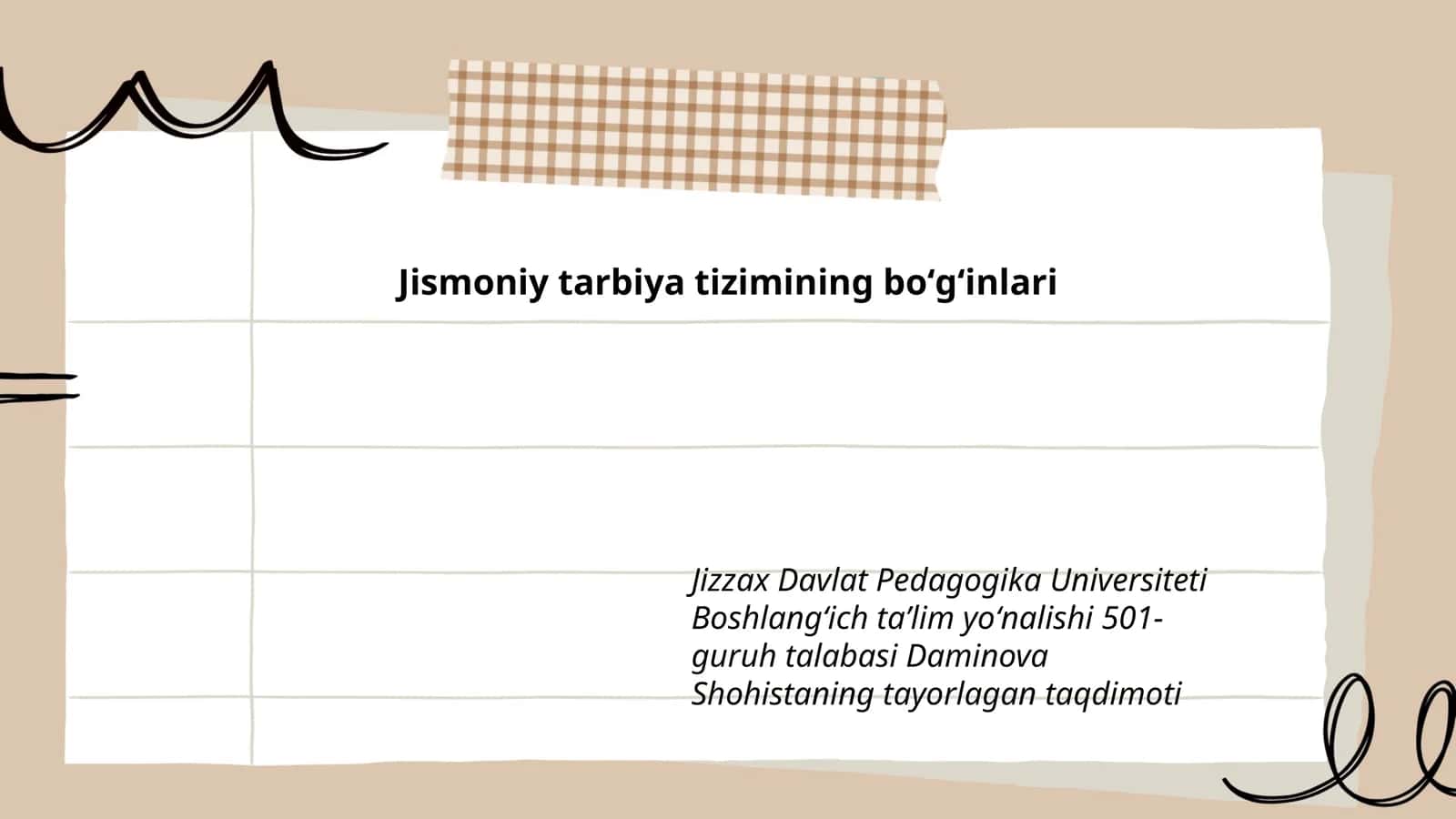 Jismoniy tarbiya tizimining boʻgʻinlari 1