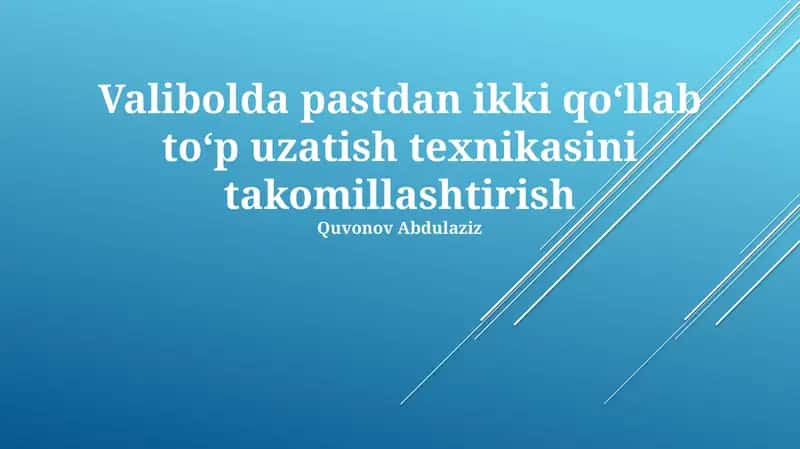Asosiy uzatish texnikasi 1