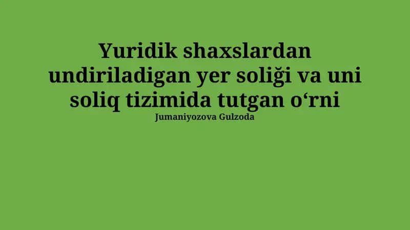 Soligʼning normativ-huquqiy asoslari 1