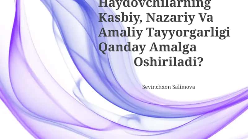 Haydovchilarning Kasbiy, Nazariy Va Amaliy Tayyorgarligi 1