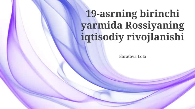 Qishloq xo'jaligi va sanoatning yuksalishi 1