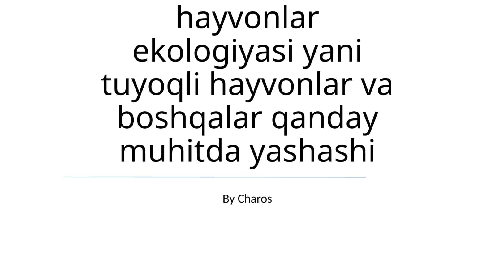 Sutemizuvchi hayvonlar ekologiyasi 1
