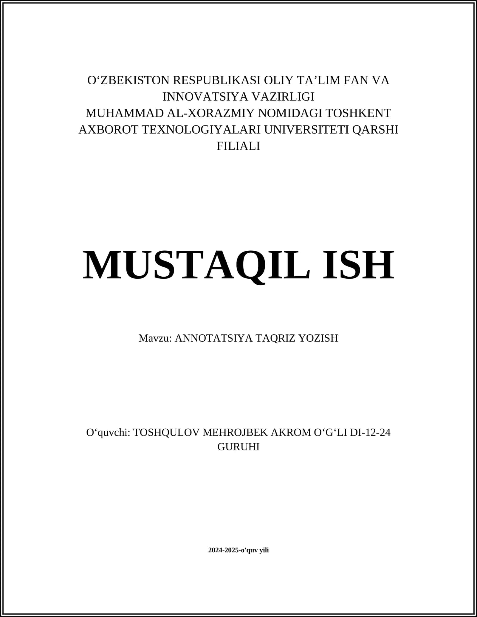 ANNOTATSIYA TAQRIZ YOZISH 1
