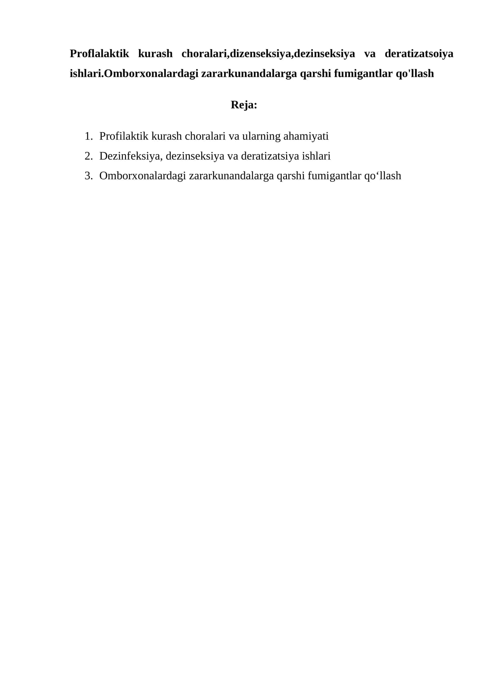 Dezinfeksiya, dezinseksiya va deratizatsiya ishlari 1