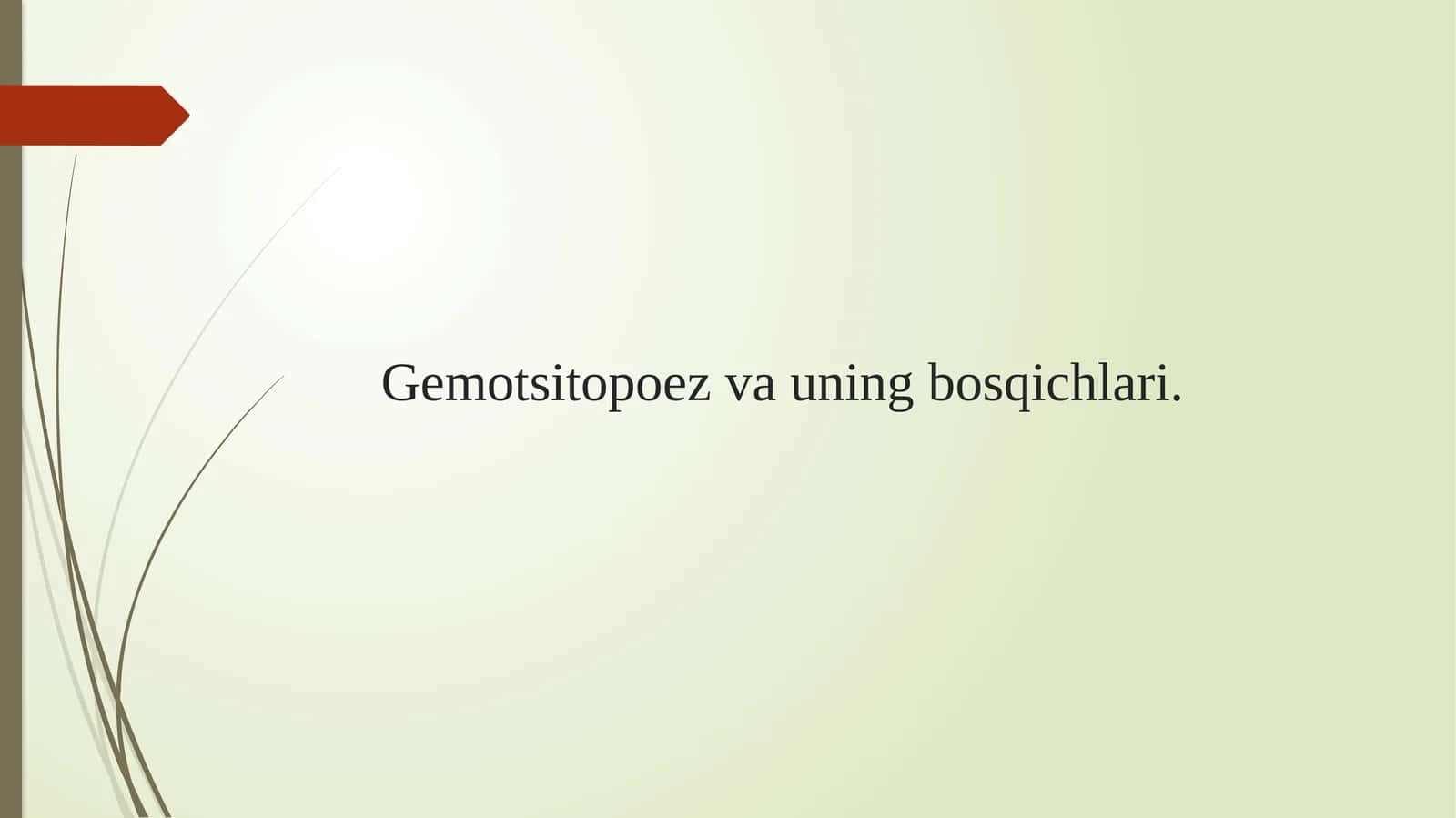 Gemotsitopoez va uning bosqichlari. 1