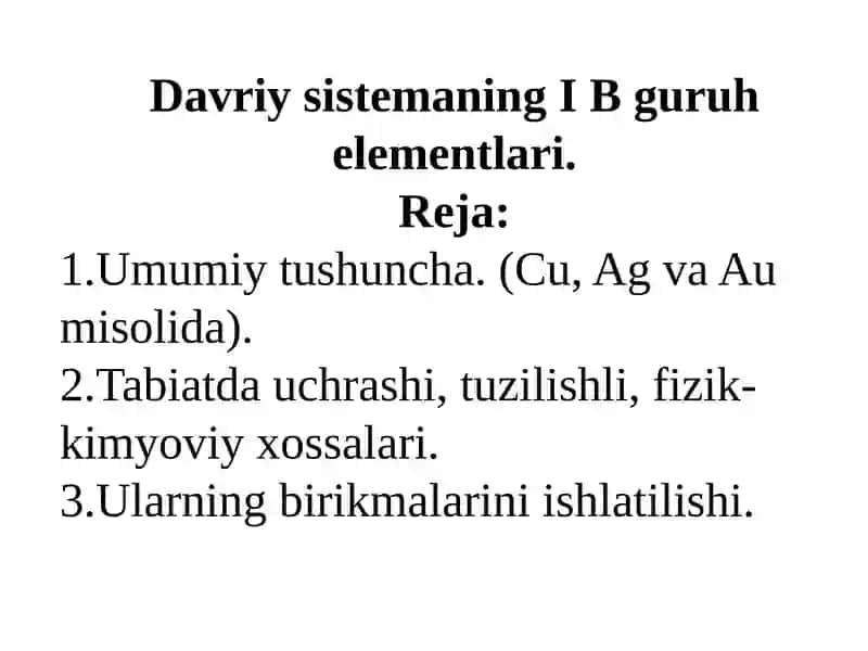 Davriysistemning b-Guruhi elementlari