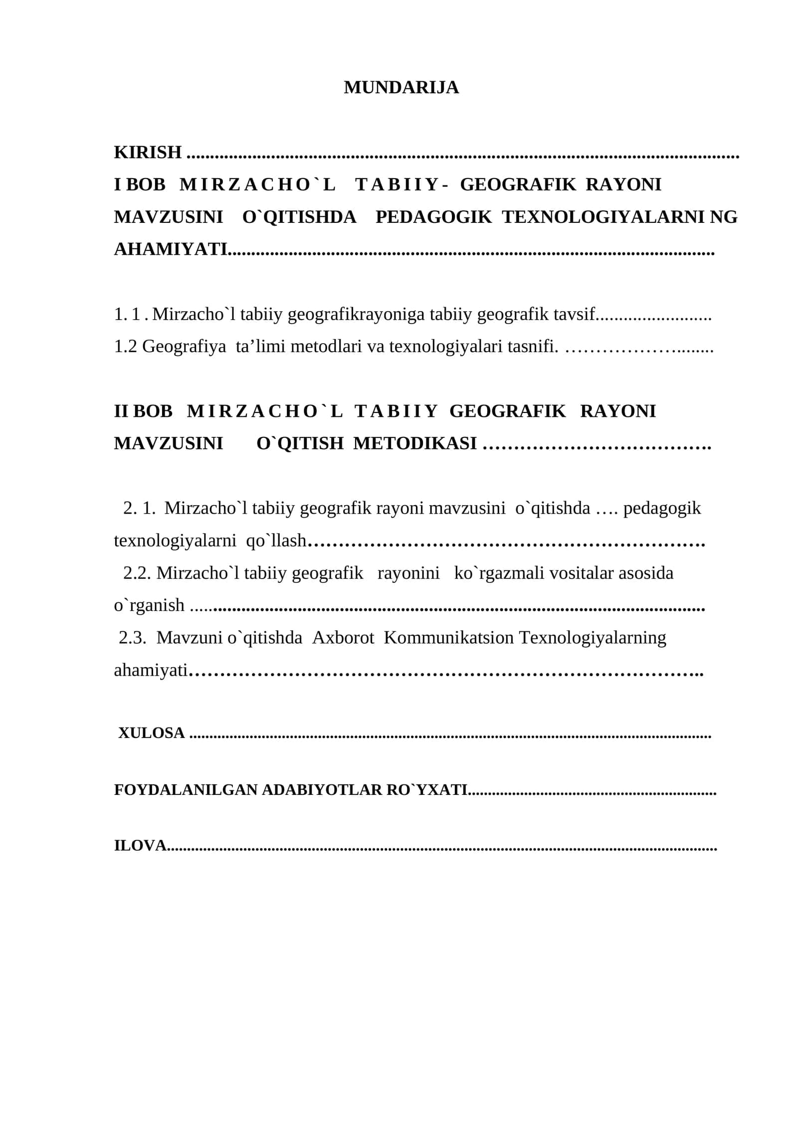 MIRZACHO`L TABIIY- GEOGRAFIK RAYONI MAVZUSINI O`QITISHDA PEDAGOGIK TEXNOLOGIYALARNI NG AHAMIYATI 1