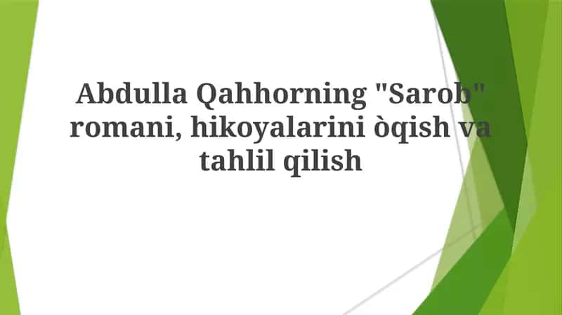 “Sarob” romani va Qahhorning 1930-yillardan boshlab Toshkent va Samarqandni tasvirlagan qissalarida shahar va qishloq hayoti 1
