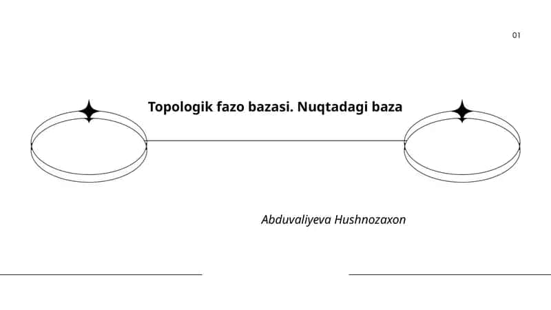 Topologik fazo bazasi. Nuqtadagi baza 1