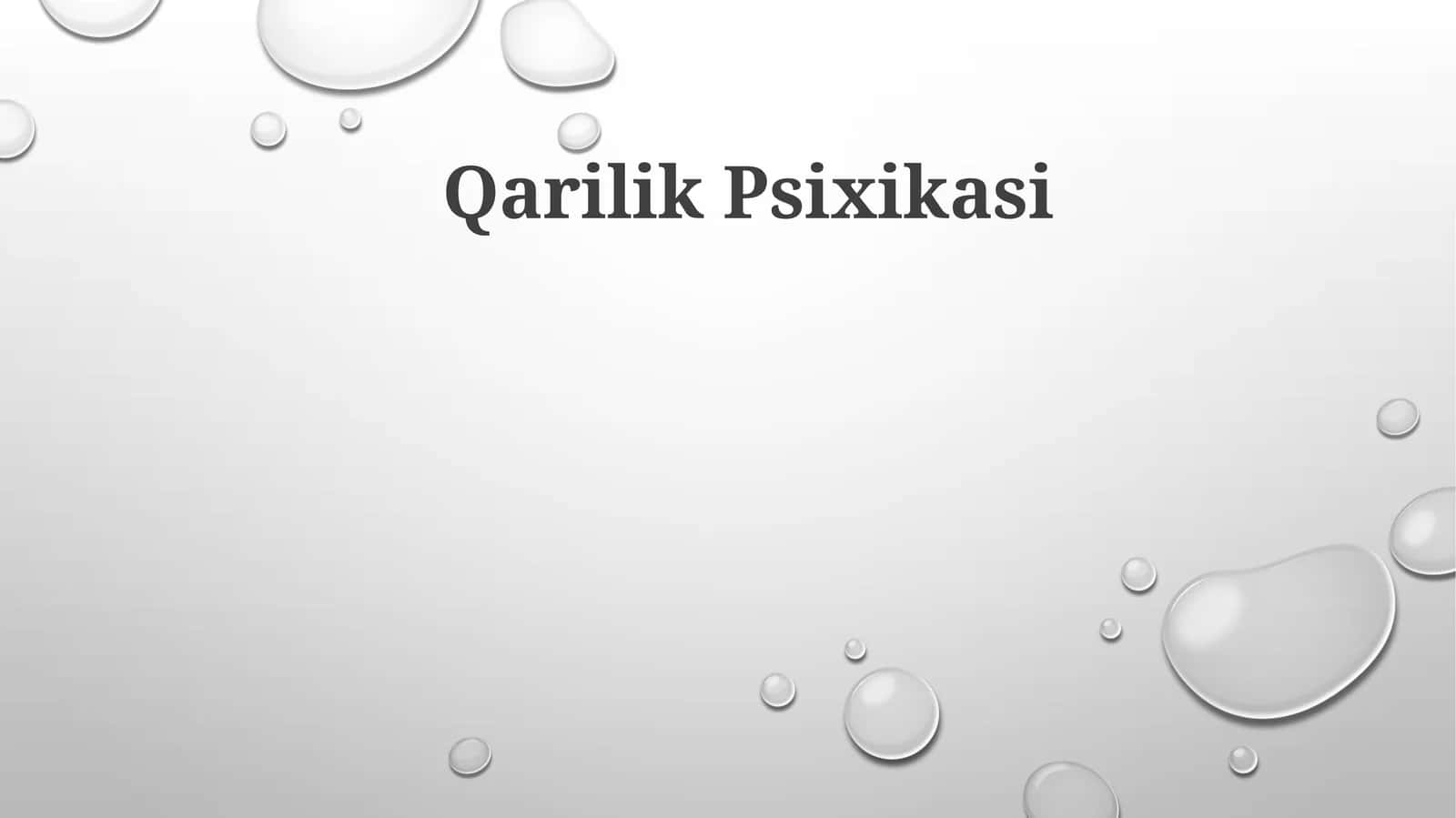 Qarilik Psixikasi 1