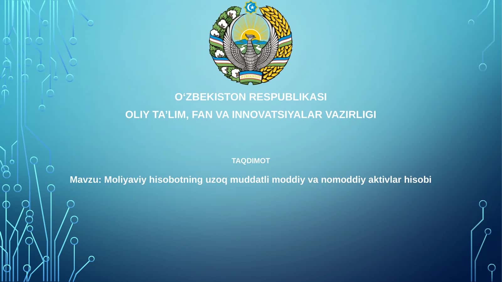Uzoq muddatli aktivlarni hisobga olish asoslari 1