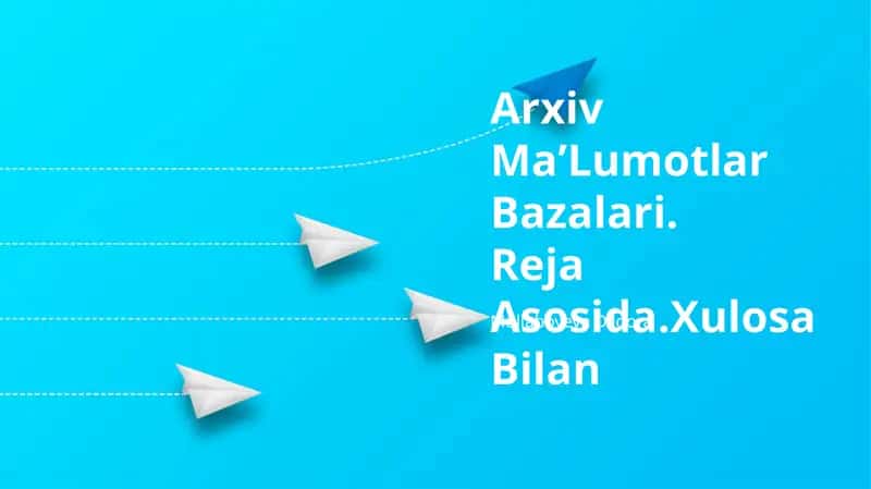 Arxiv MaʼLumotlar Bazalari 1