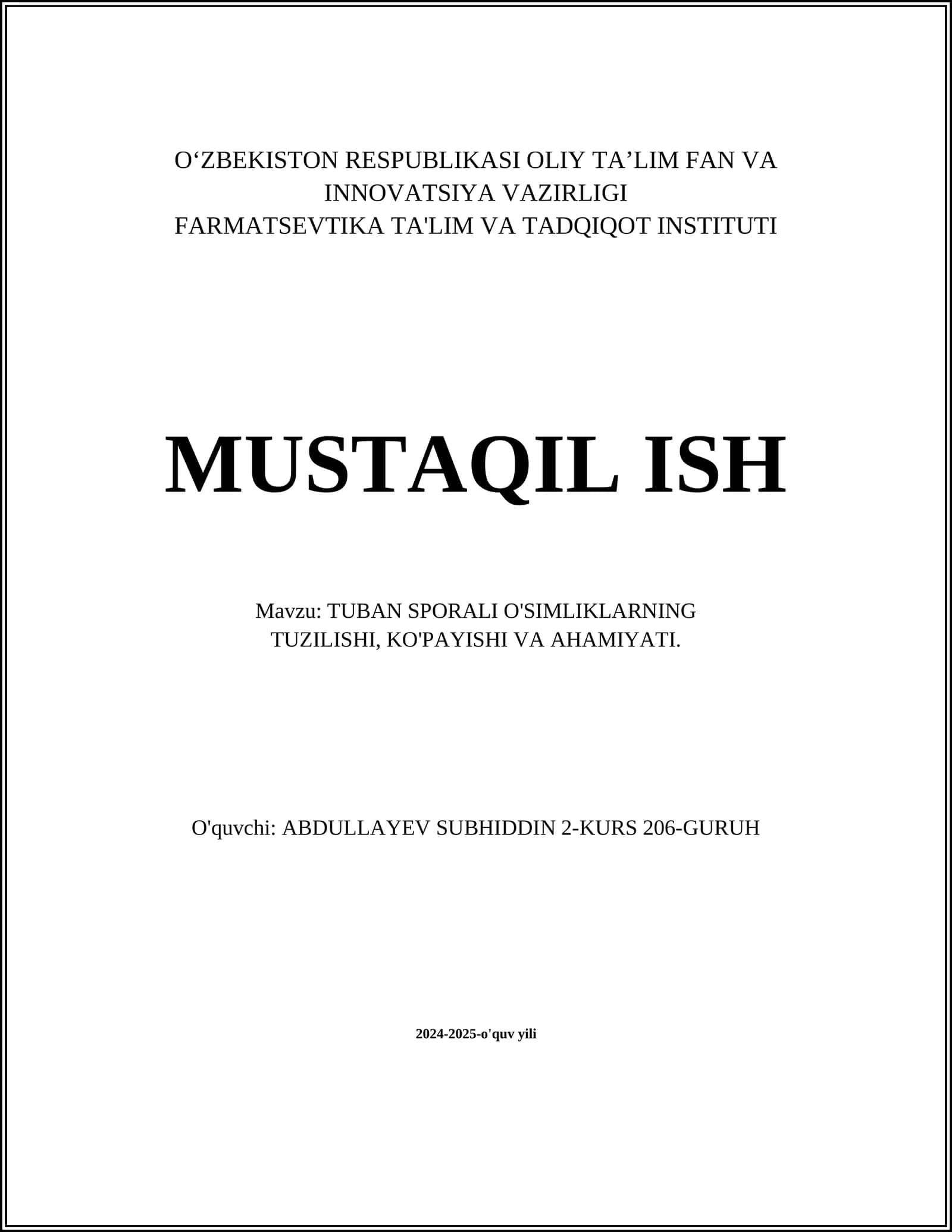 Tuban Sporali O'simliklarning Tuzilishi va Hayotiy Sikli 1