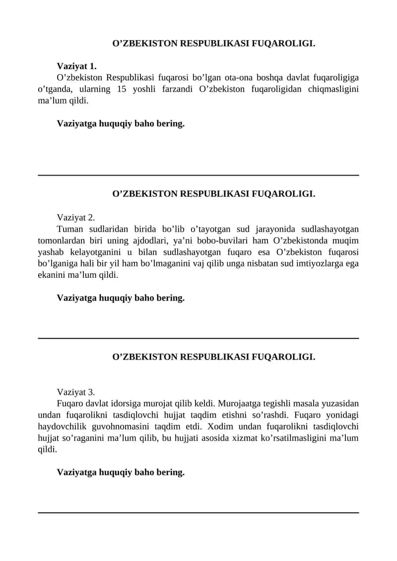 O’ZBEKISTON RESPUBLIKASI FUQAROLIGI 1