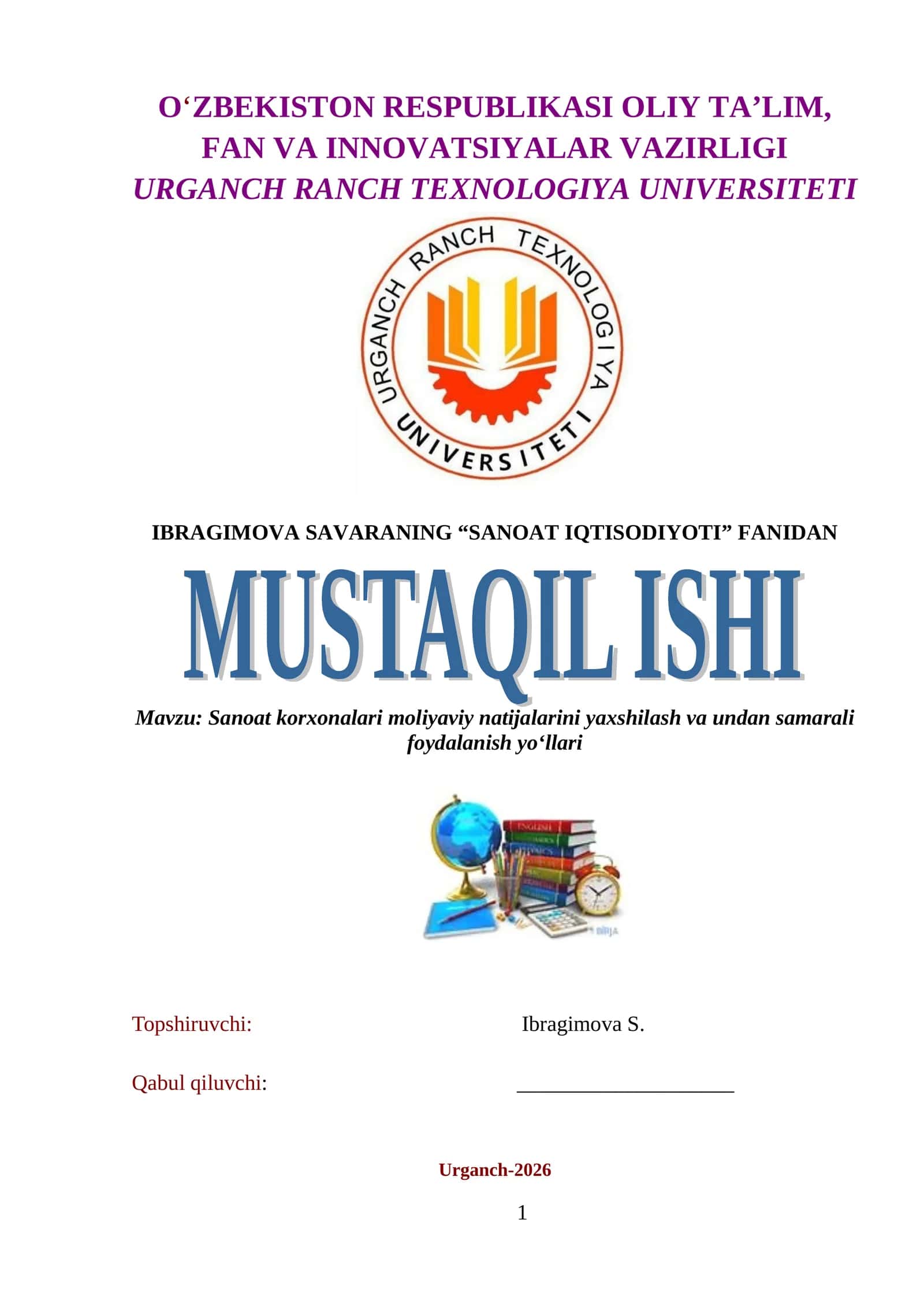 Sanoat korxonalari moliyaviy natijalarini yaxshilash va undan samarali foydalanish yoʻllari 1