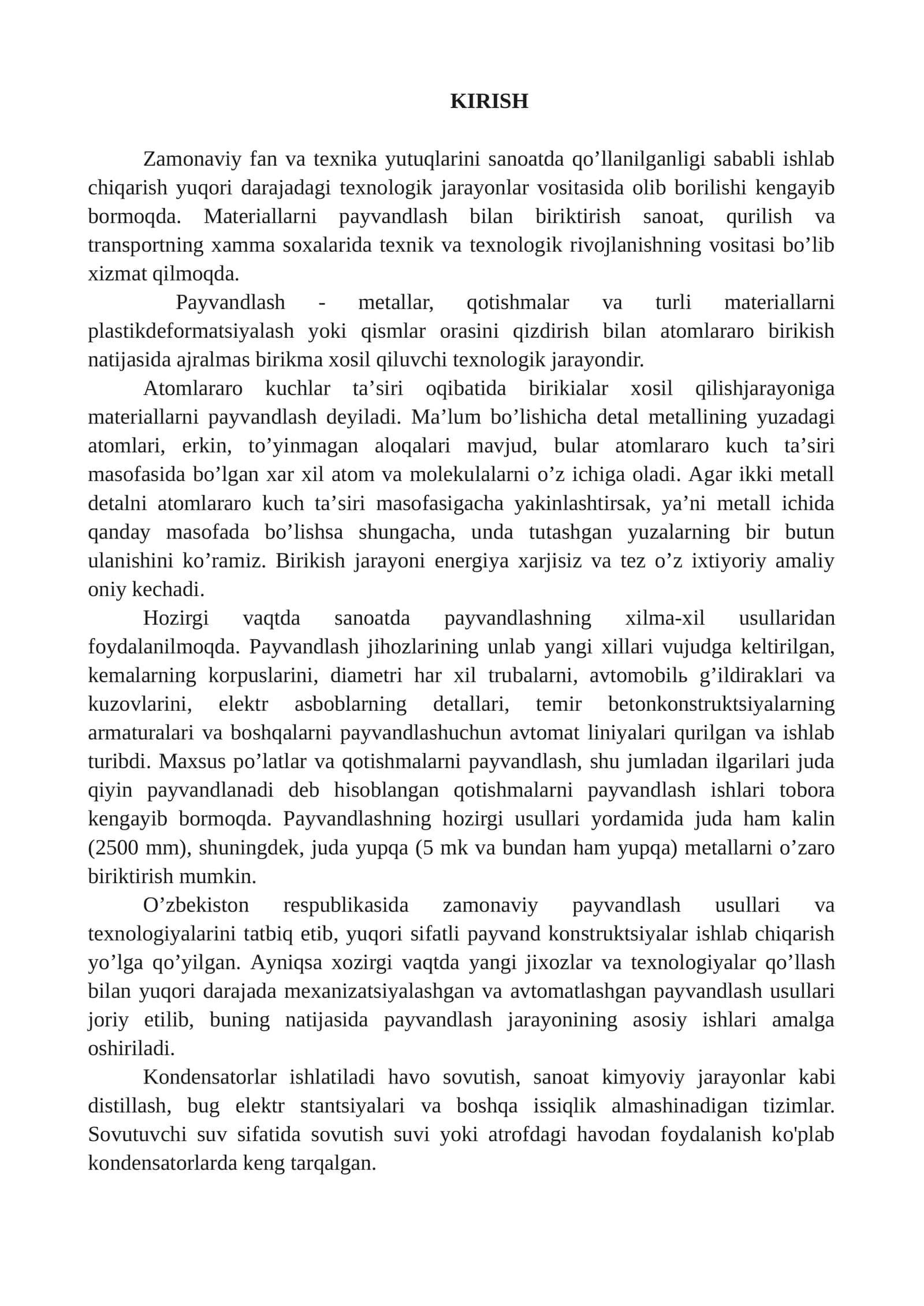 Payvandlash texnologiyasi 1