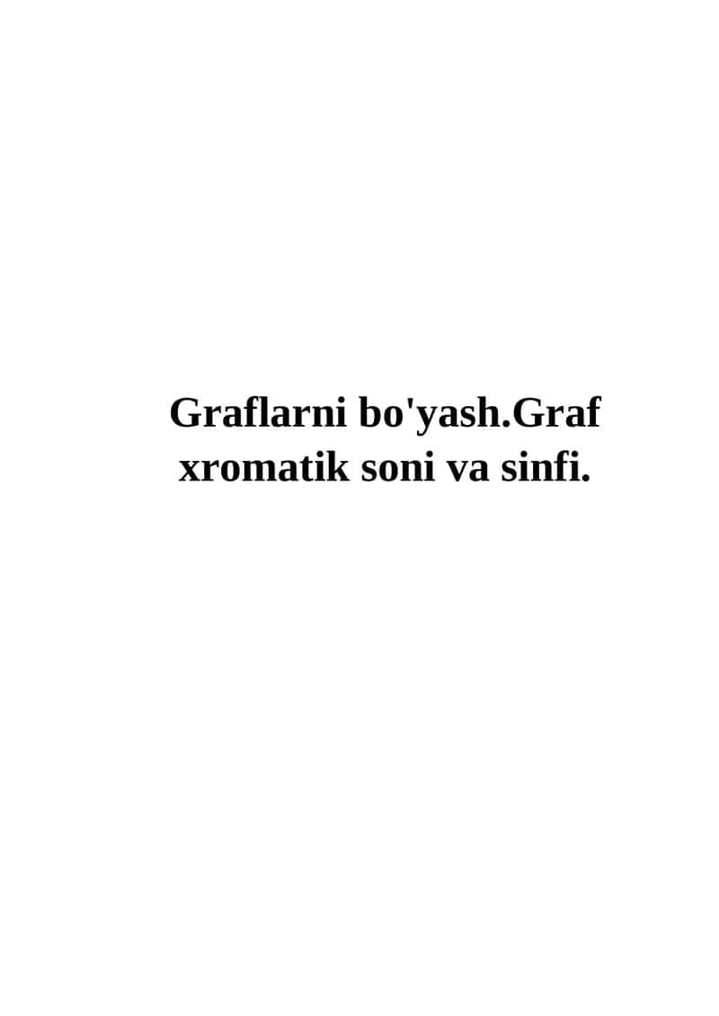 Graflarni bo'yash 1