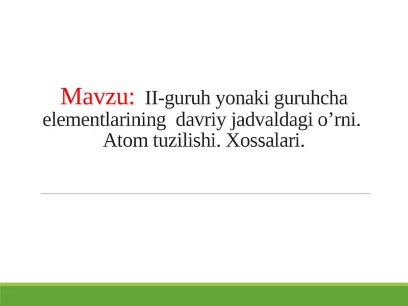 Atomlar haqida misollar 1