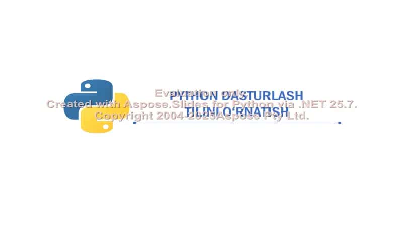 Python Dasturlash Tilini O‘rnatish 1