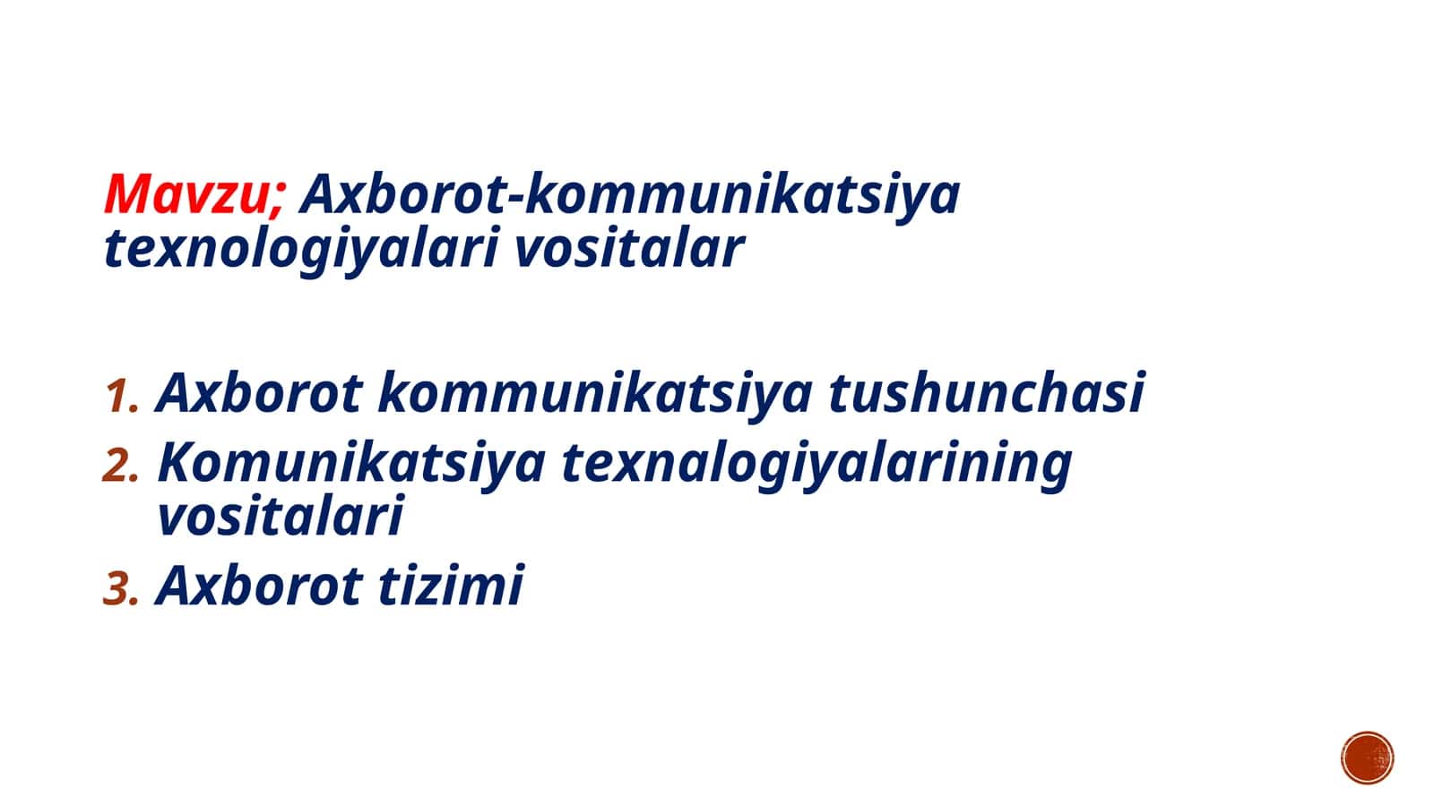 Axborot-kommunikatsiya texnologiyalari vositalari 1
