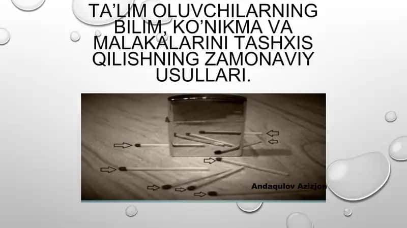 Ta'lim oluvchilarning bilim, ko'nik ma'vamalakalarini tashxis qilishning zamonaviy usullari 1