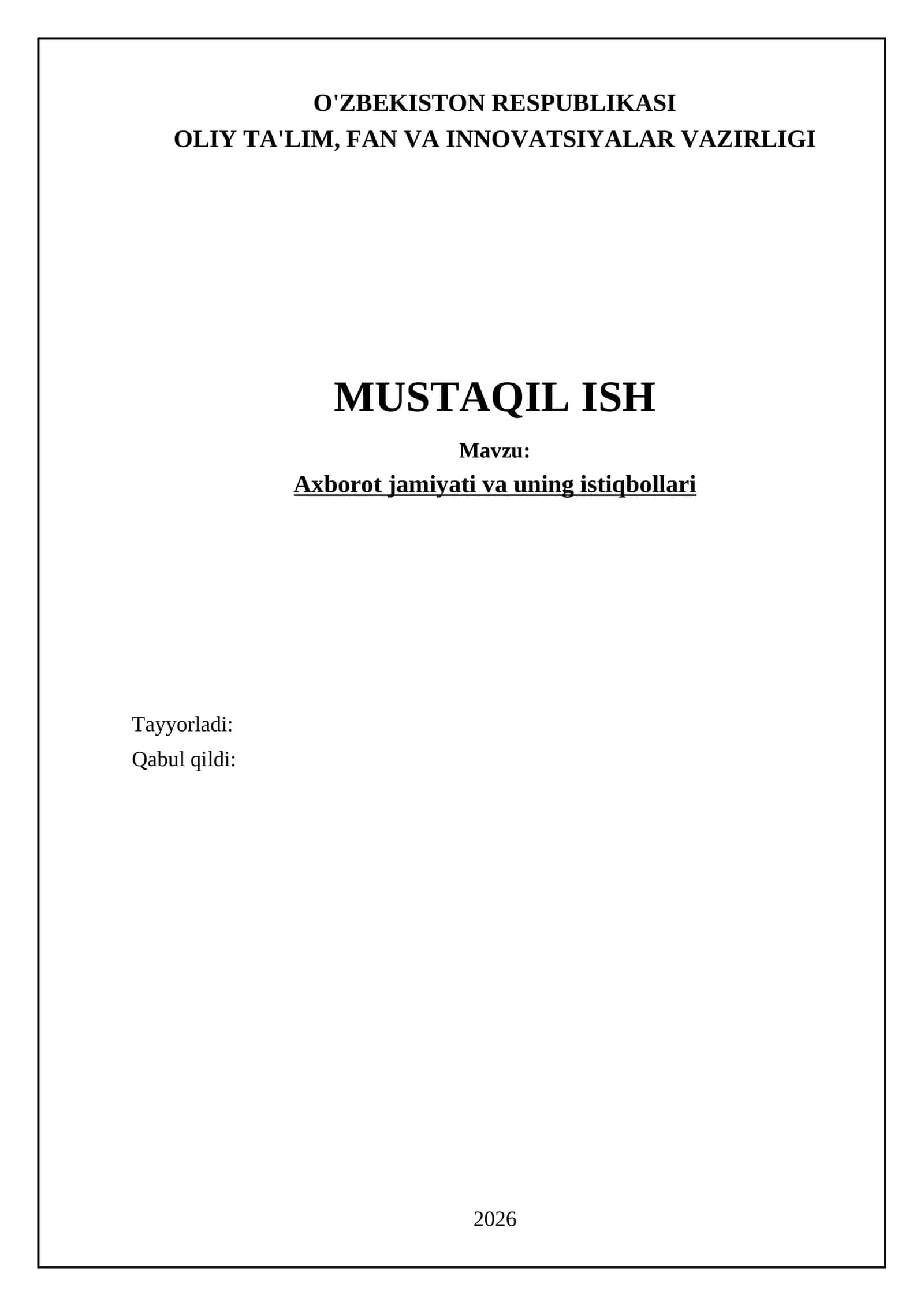 Axborot jamiyati va uning istiqbollari 1