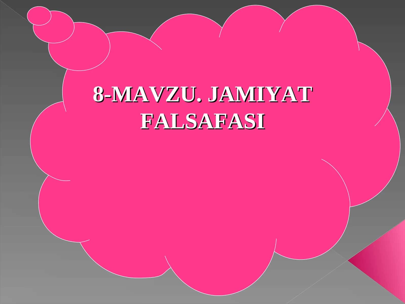 JAMIYAT FALSAFASI 1