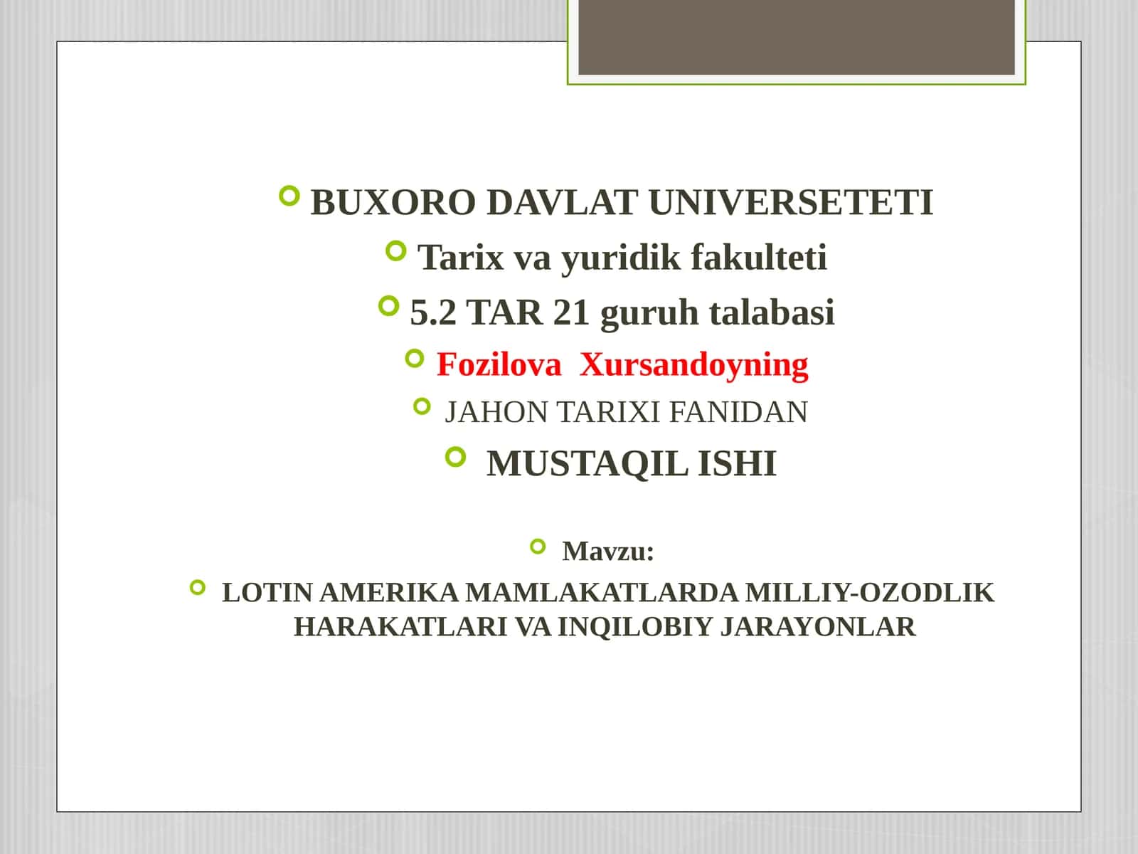 JAHON TARIXI FANIDAN 1