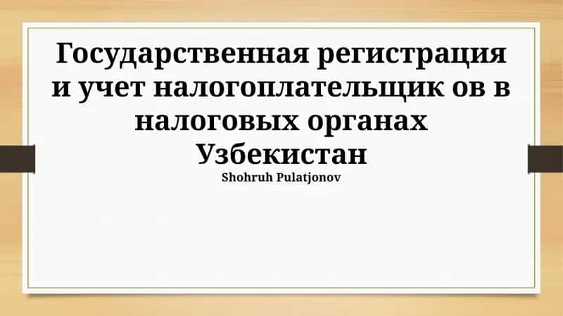 Регистрация и учет налогоплательщиков: Обзор системы 1